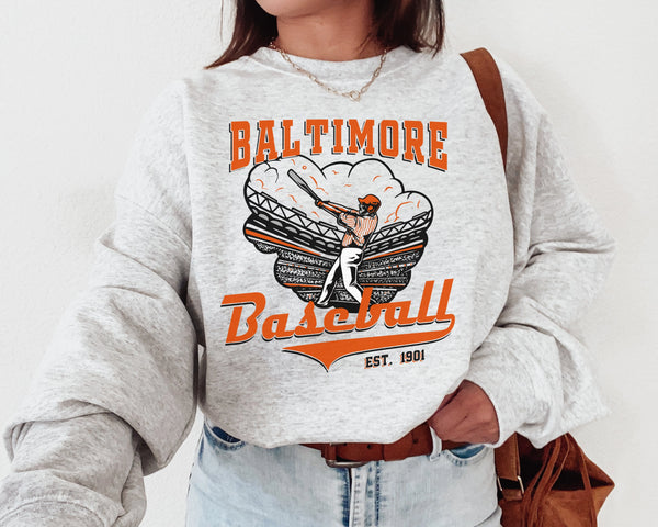 Baltimore Baseball Crewneck Sweatshirt, The Oriole Sweater