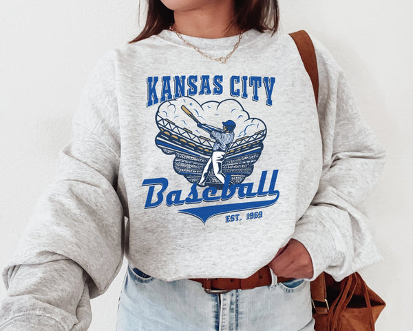 Kansas Baseball Crewneck Sweatshirt, The City Royal Sweater