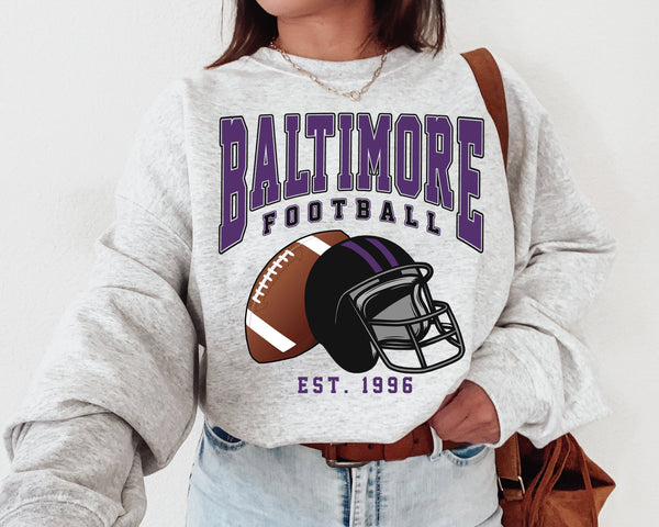 Baltimore Football Crewneck Sweatshirt, The Raven Sweater