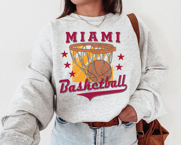 Miami Basketball Crewneck Sweatshirt, The Heat Sweater