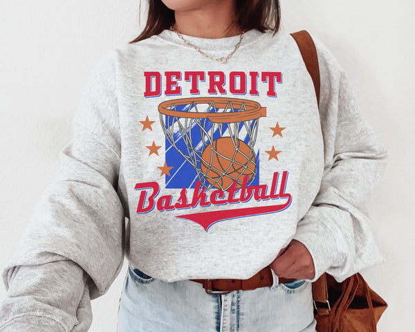 Detroit Basketball Crewneck Sweatshirt, The Piston Sweater