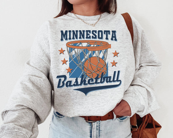 Minnesota Basketball Crewneck Sweatshirt, The Timberwolve Sweater