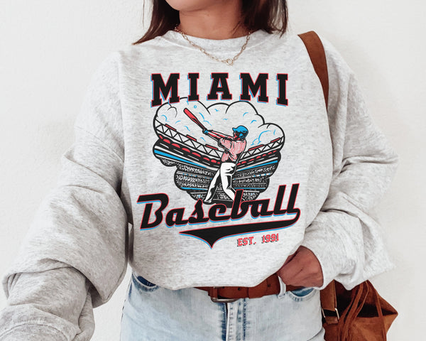 Miami Baseball Crewneck Sweatshirt, The Marlin Sweater