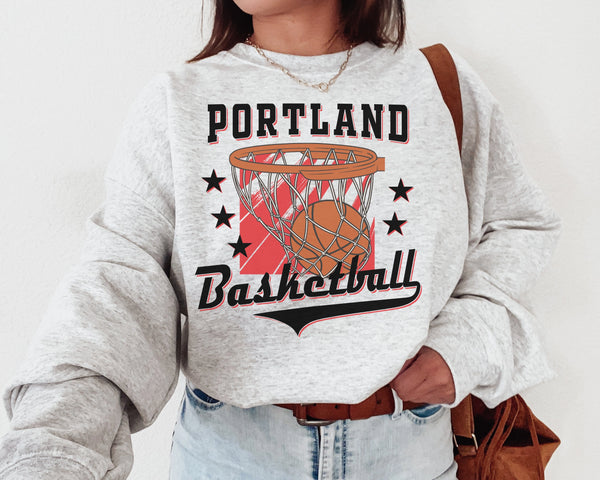 Portland Basketball Crewneck Sweatshirt, The Trail Blazer Sweater