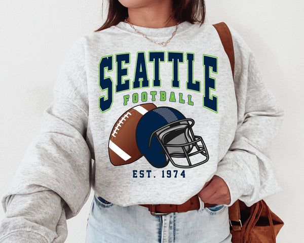 Seattle  Football Crewneck Sweatshirt, The Seahawk Sweater