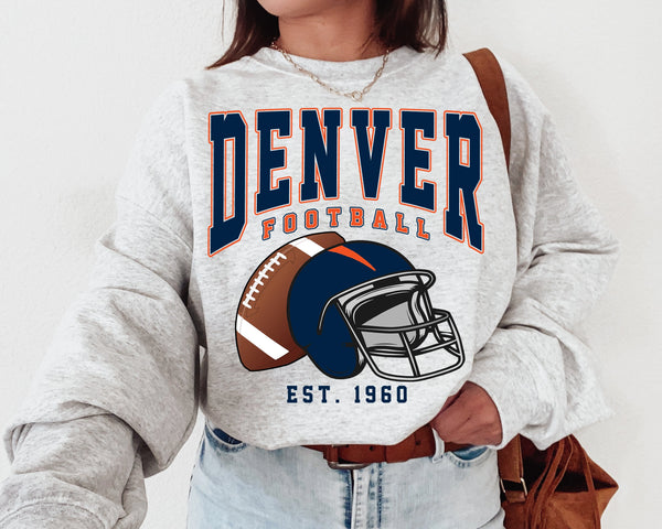 Denver Football Crewneck Sweatshirt, The Bronco Sweater