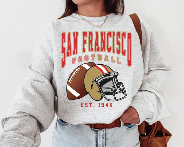 San Francisco  Football Crewneck Sweatshirt, The 49er Sweater