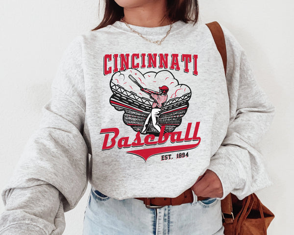 Cincinnati Baseball Crewneck Sweatshirt, The Red Sweater