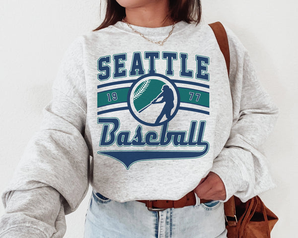 Seattle Baseball Crewneck Sweatshirt, The Mariner Sweater