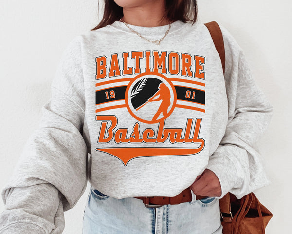 Baltimore Baseball Crewneck Sweatshirt, The Oriole Sweater