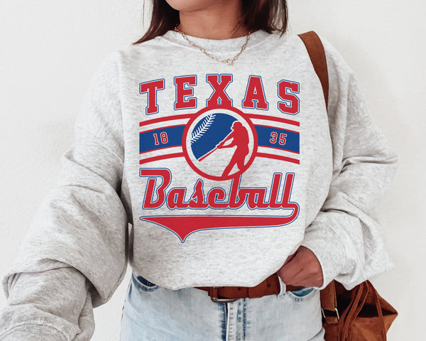 Texas Baseball Crewneck Sweatshirt, The Ranger Sweater