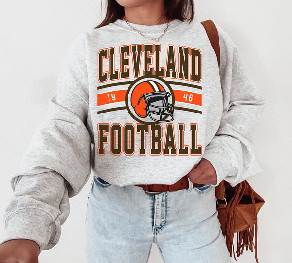 Vintage Cleveland Football Crewneck Sweatshirt, The Brown Sweater