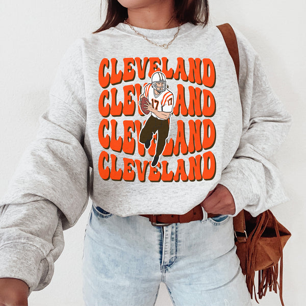 Cleveland Football Crewneck Sweatshirt, The Brown Sweater