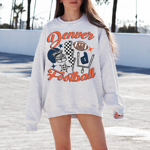 Vintage Denver Football Crewneck Sweatshirt, The Bronco Sweater