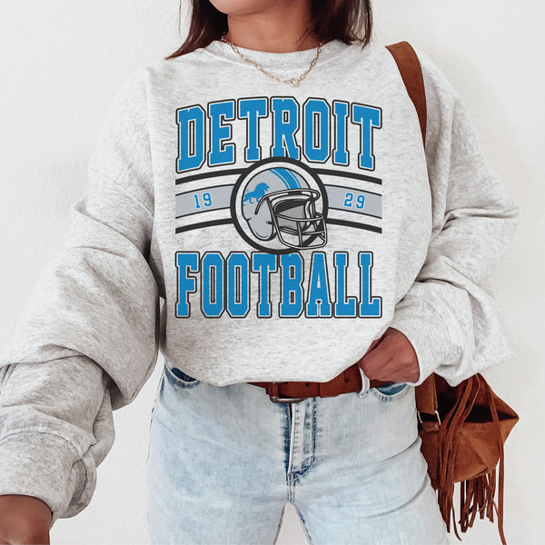 Vintage Detriot Football Crewneck Sweatshirt, The Lion Sweater