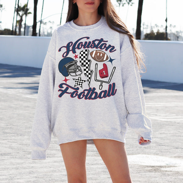 Vintage Houston Football Crewneck Sweatshirt, The Texans Sweater