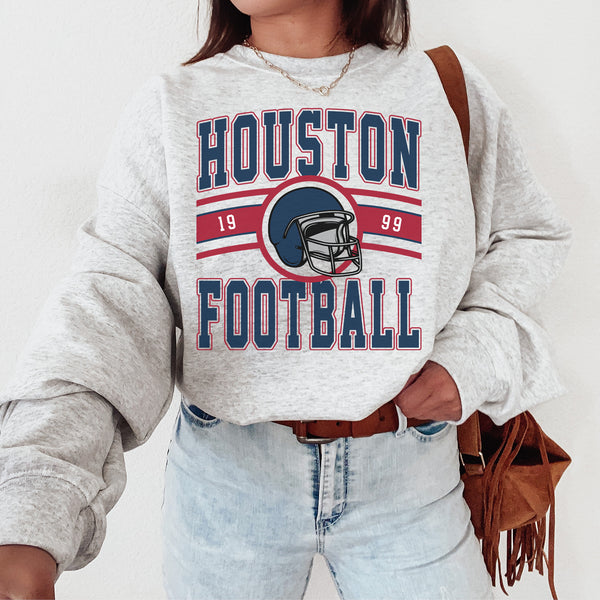 Vintage Houston Football Crewneck Sweatshirt, The Texan Sweater