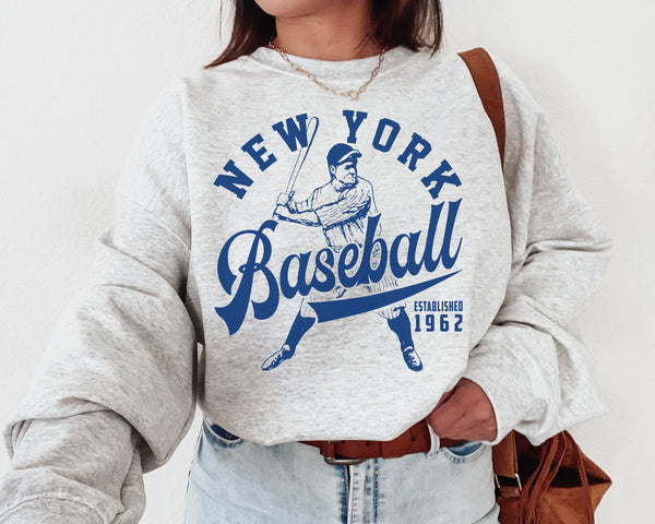 New York Met Baseball Crewneck Sweatshirt , The Met Sweater