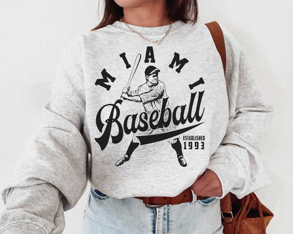 Miami Marlin Baseball Crewneck Sweatshirt , The Marlin Sweater