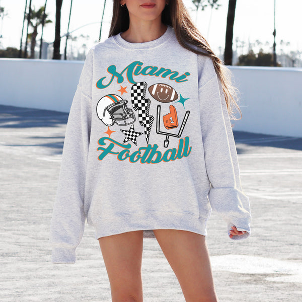 Vintage Miami Football Crewneck Sweatshirt, The Dolphin Sweater