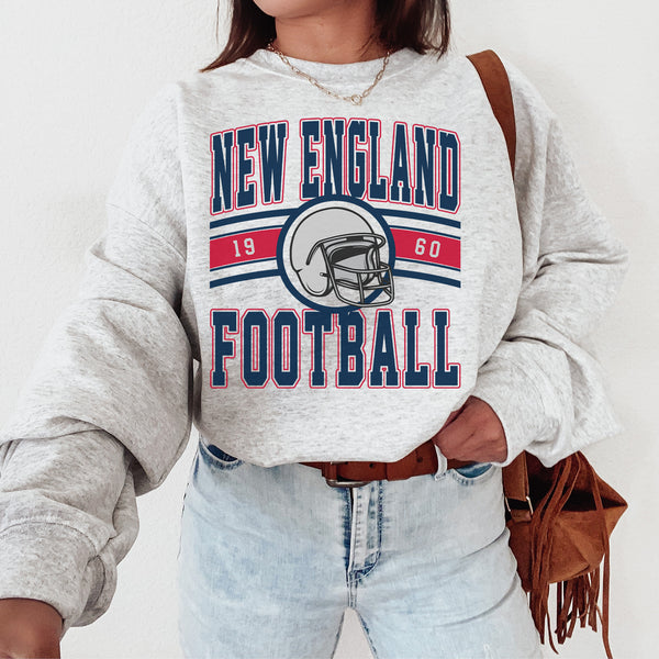 Vintage New England Football Crewneck Sweatshirt, The Patriot Sweater