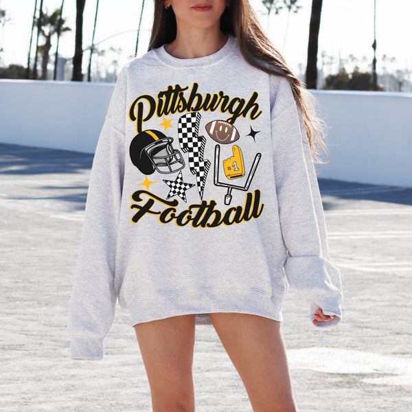 Vintage Pittsburgh Football Crewneck Sweatshirt, The Steeler Sweater