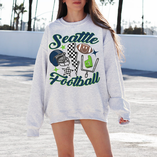 Vintage Seattle Football Crewneck Sweatshirt, The Seahawk Sweater