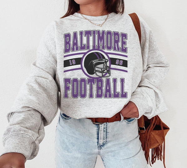 Vintage Baltimore Football Crewneck Sweatshirt, The Raven Sweater